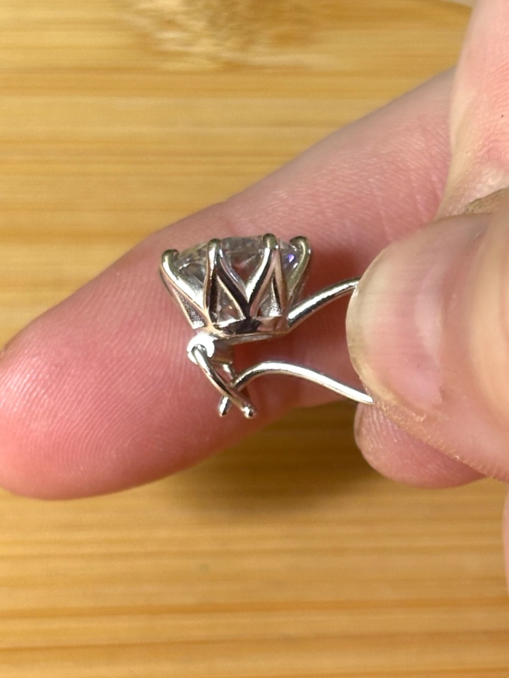 8ctw Moissanite buckle back earrings in 935 Argentium silver! Classy! - Picture 3 of 16
